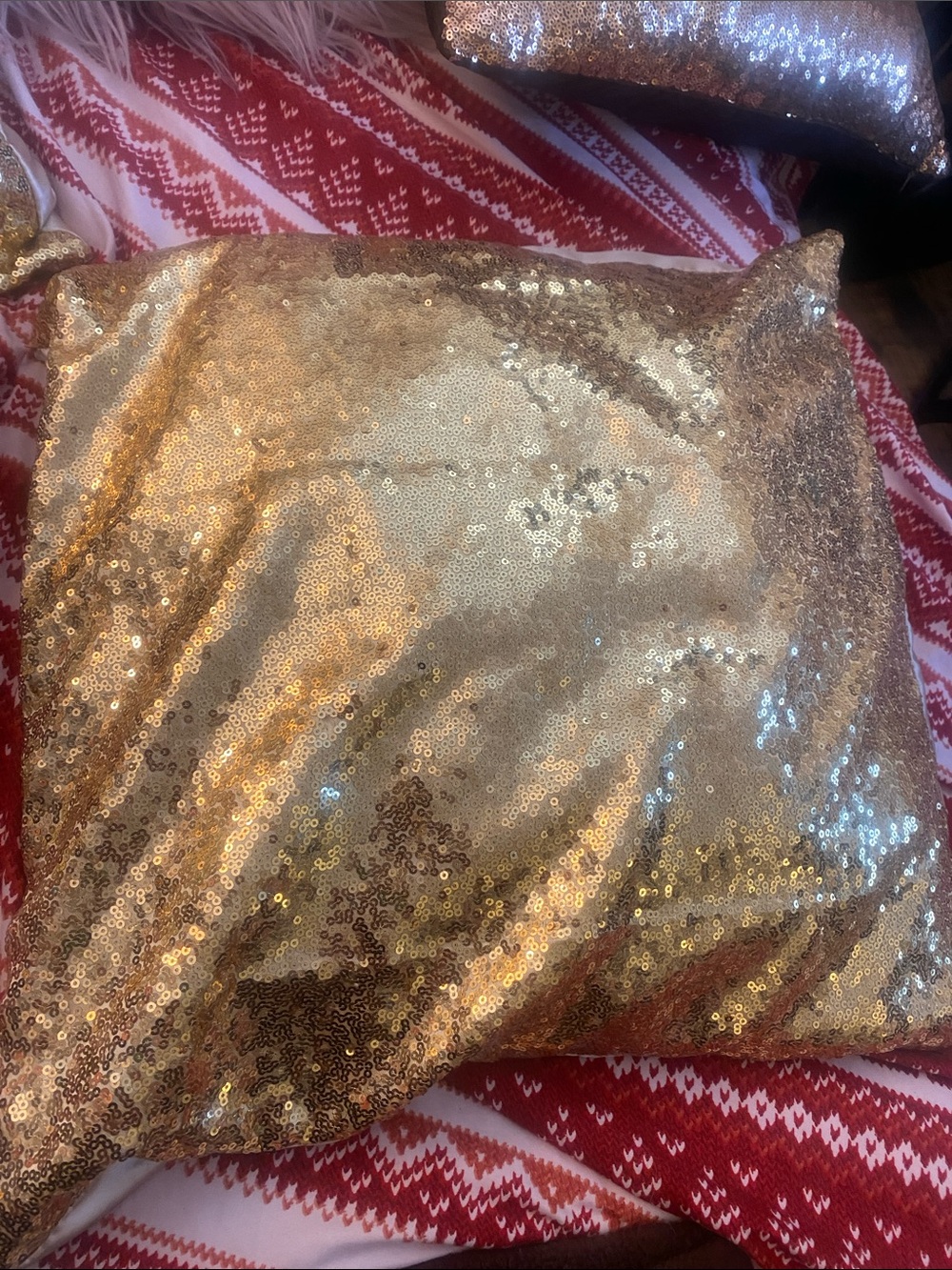 4 Gold Sequin & viper Decorative Throw Pillowcases
